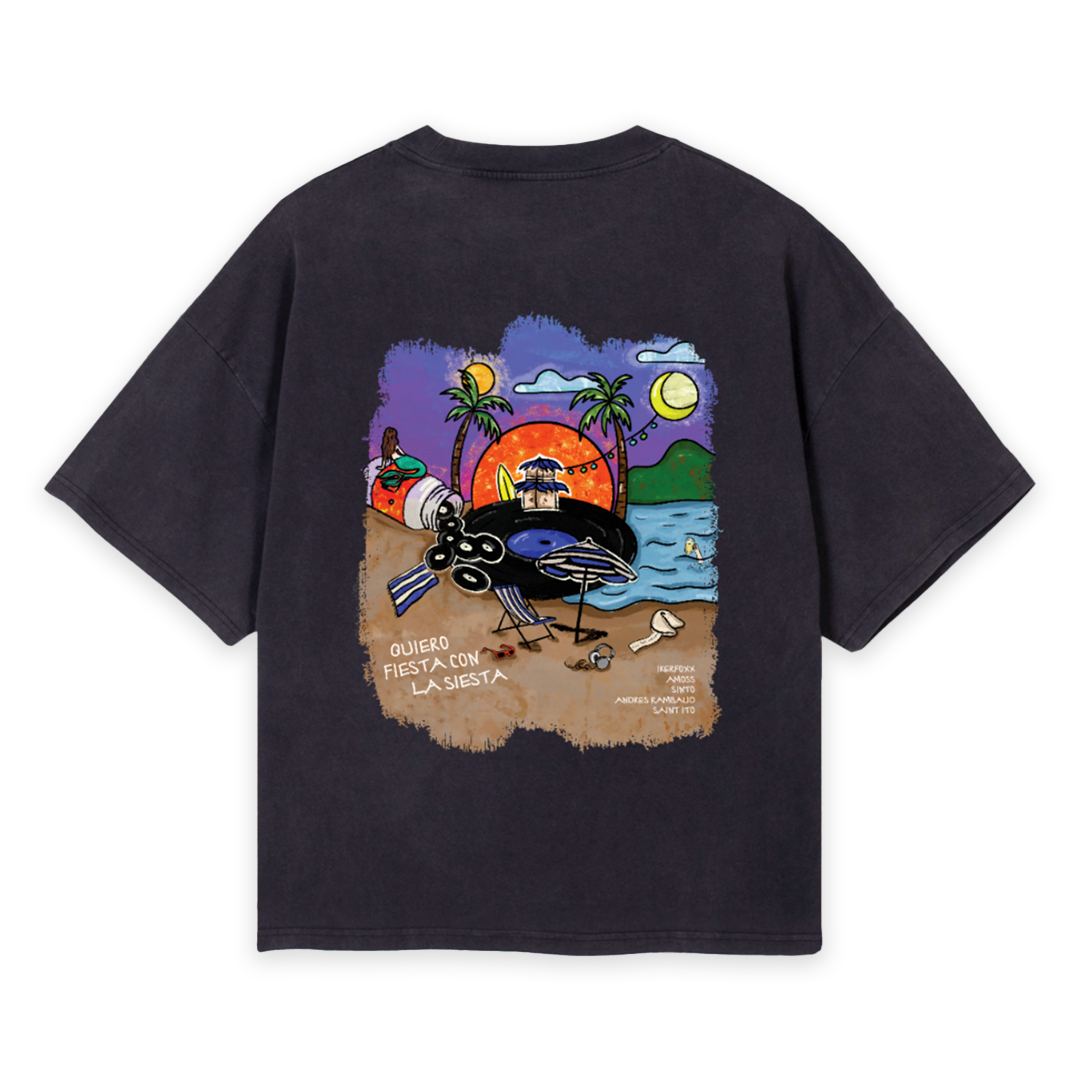'THE WORLD OF LA SIESTA RECODS' BOXY TEE