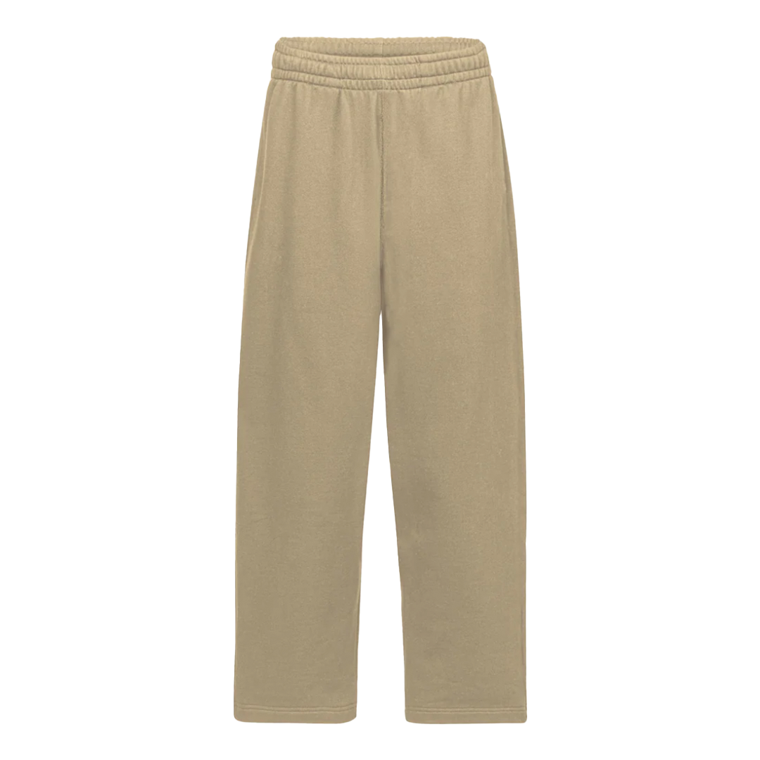 LA SIESTA washed sand cotton sweatpants with straight leg fit, front view
