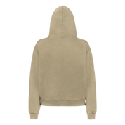 LA SIESTA washed sand oversized hoodie, back view