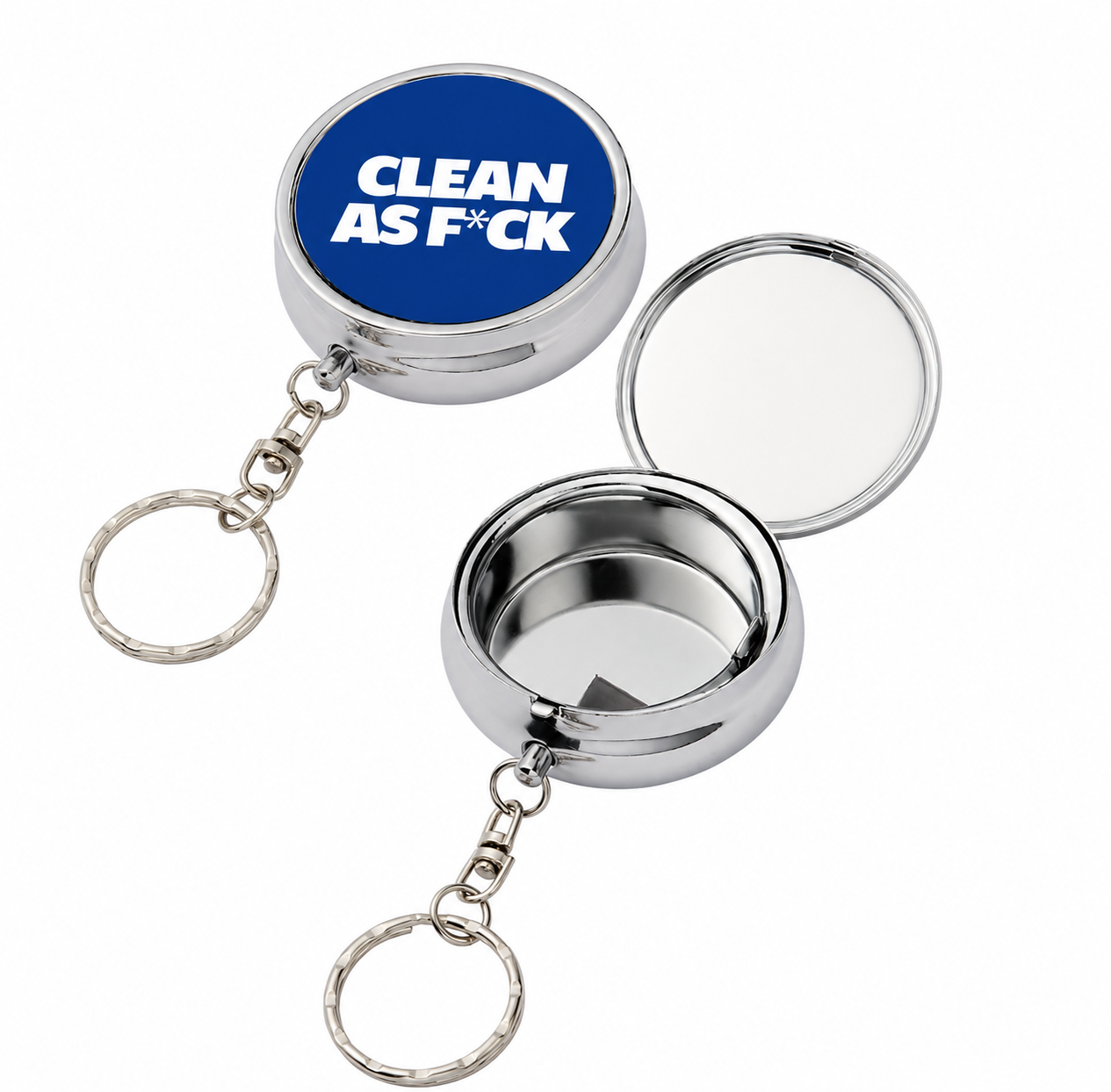 'CLEAN AS F*CK' POCKET ASHTRAY & KEYCHAIN